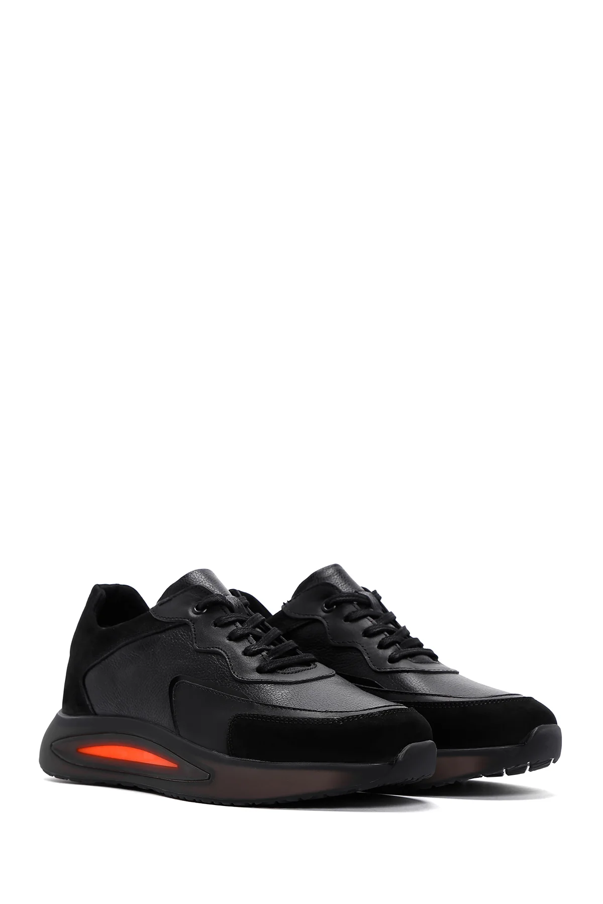 Erkek Siyah Deri Sneaker - Image 3
