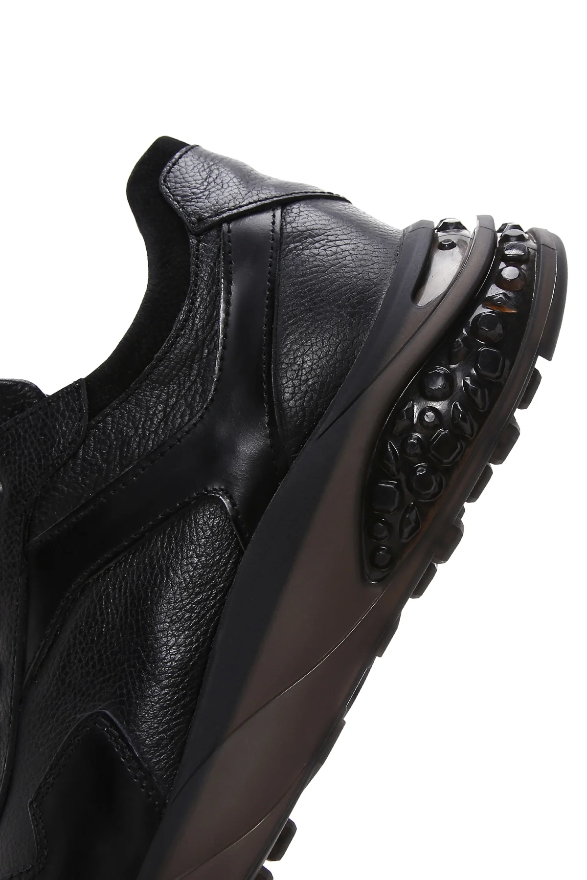 Erkek Siyah Deri Sneaker - Image 5