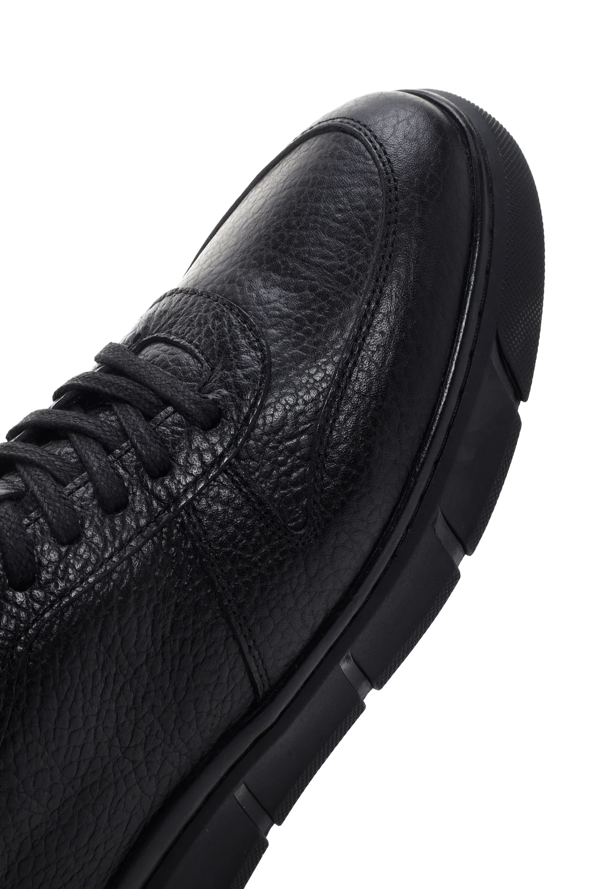 Erkek Siyah Deri Sneaker - Image 9