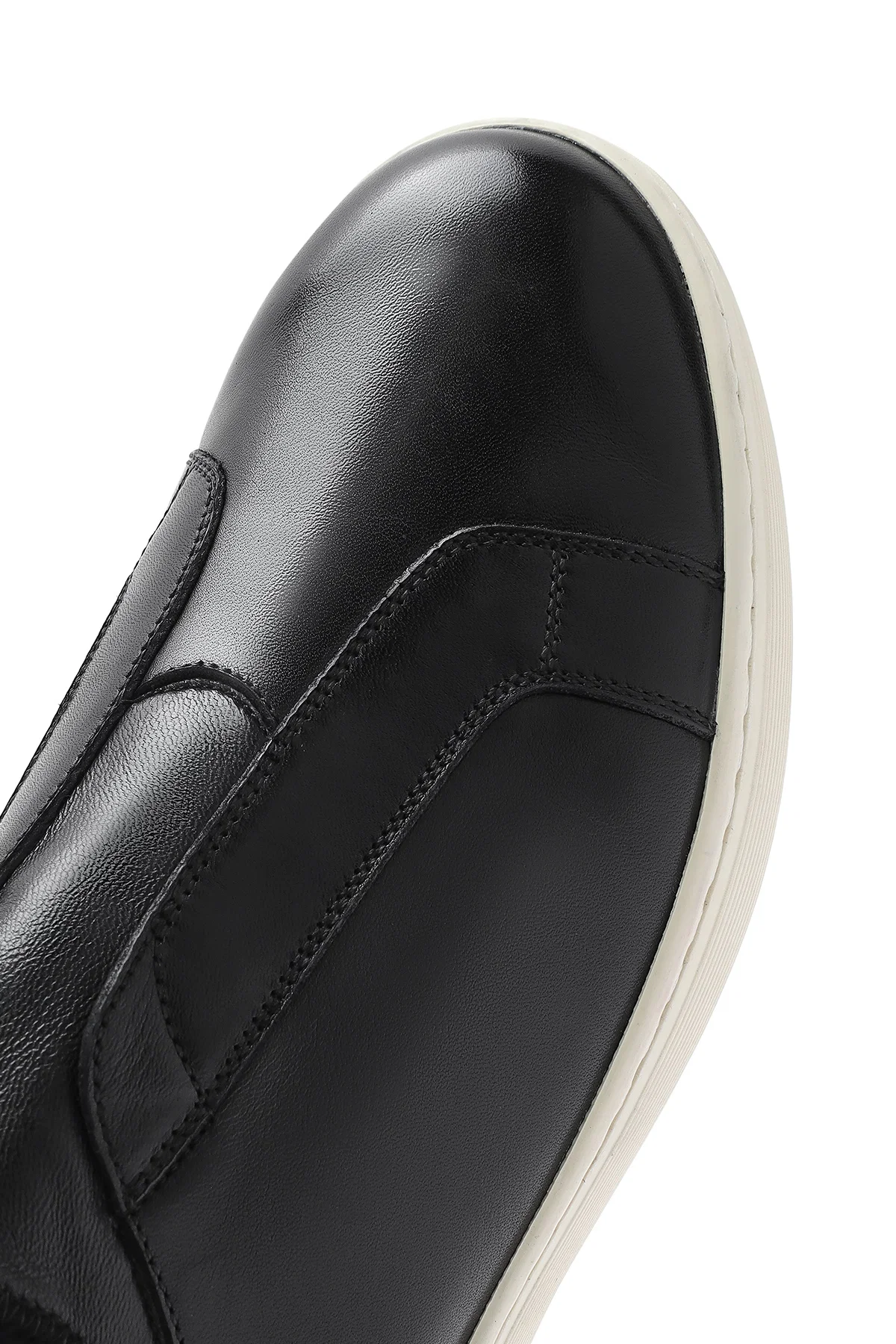 Erkek Siyah Deri Sneaker - Image 8