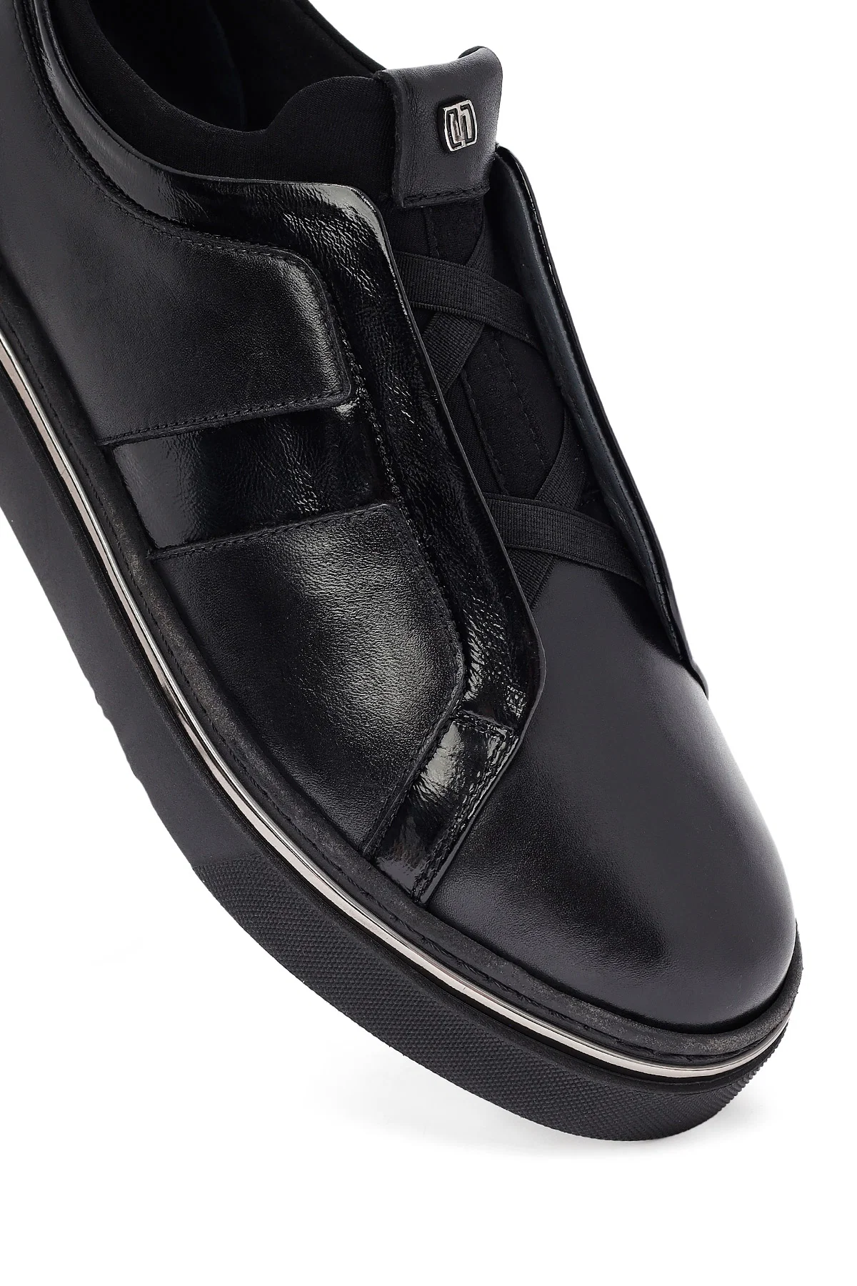 Erkek Siyah Deri Sneaker - Image 10
