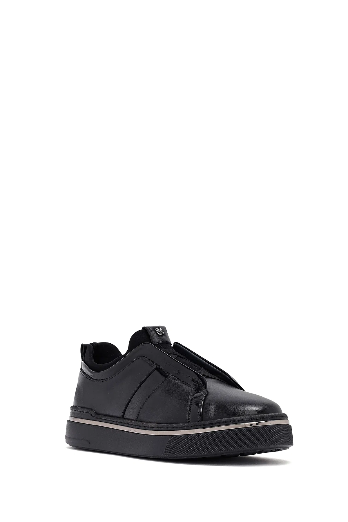 Erkek Siyah Deri Sneaker - Image 6