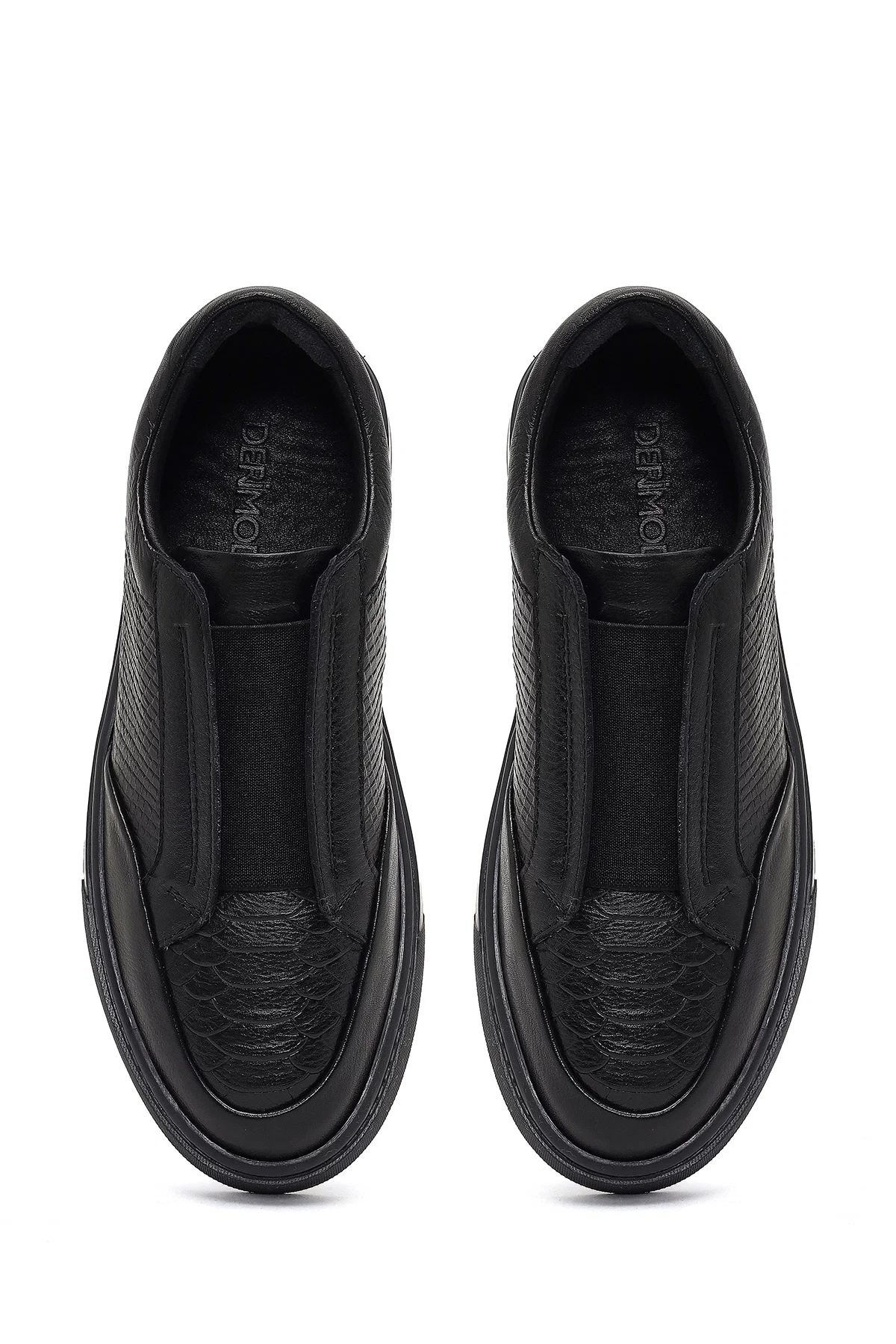 Erkek Siyah Deri Sneaker - Image 7