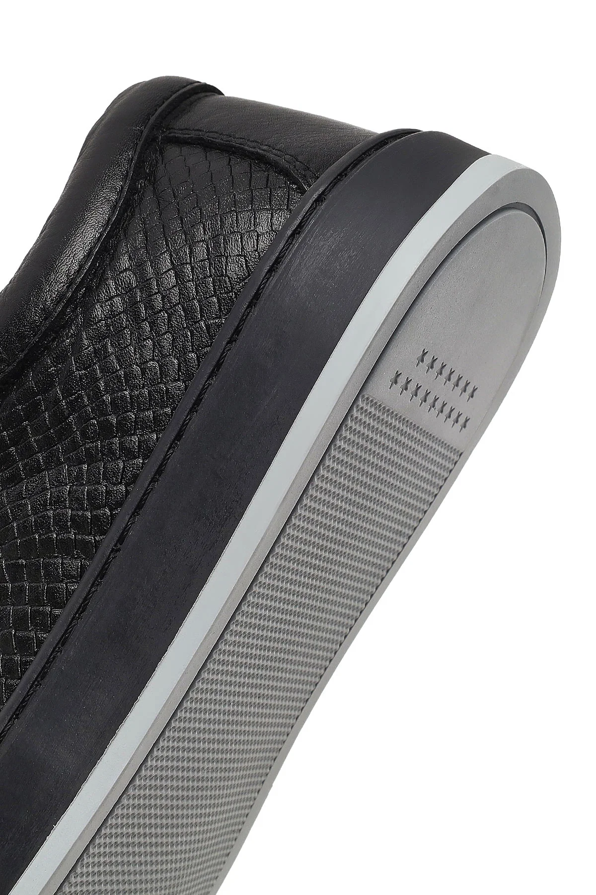 Erkek Siyah Deri Sneaker - Image 8