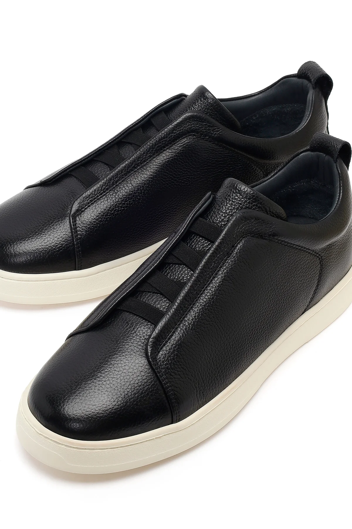 Erkek Siyah Deri Sneaker - Image 11