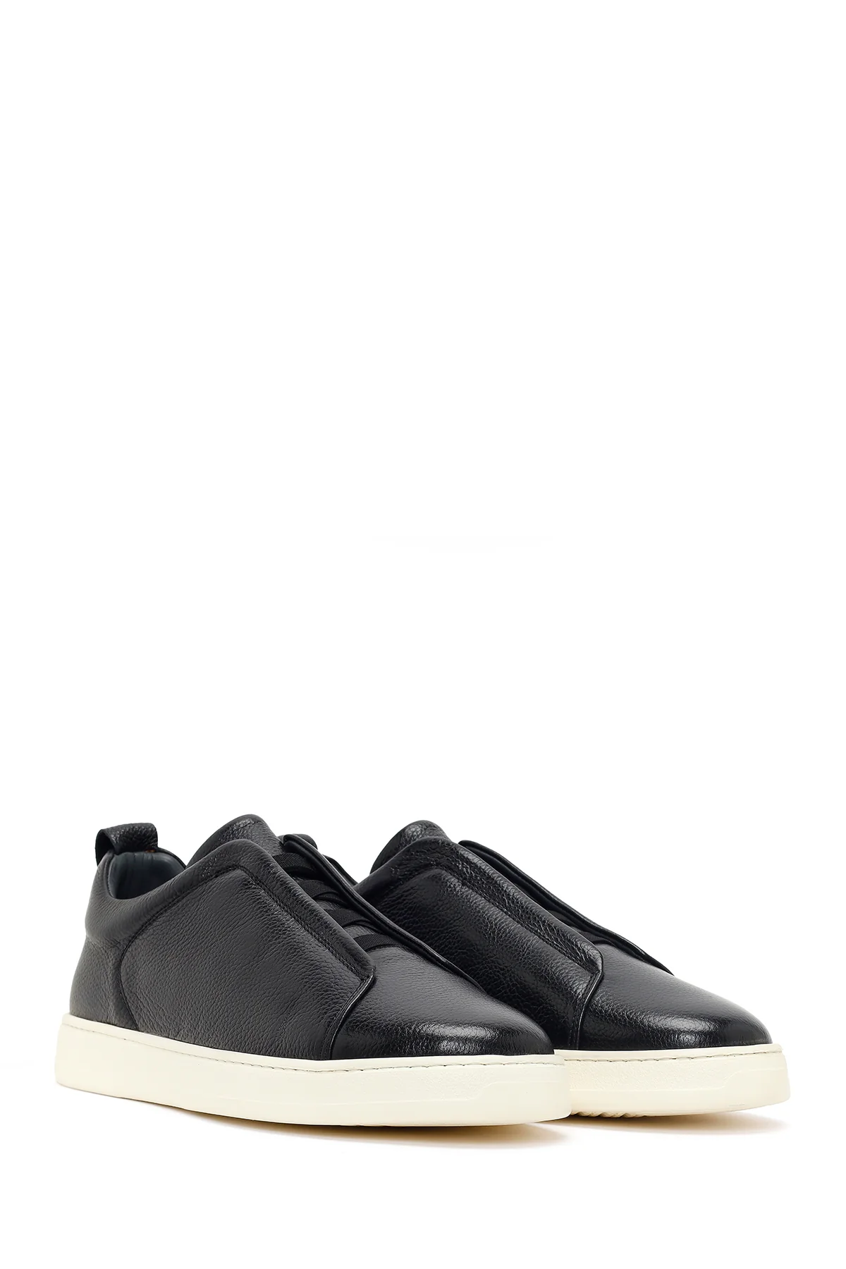 Erkek Siyah Deri Sneaker - Image 2