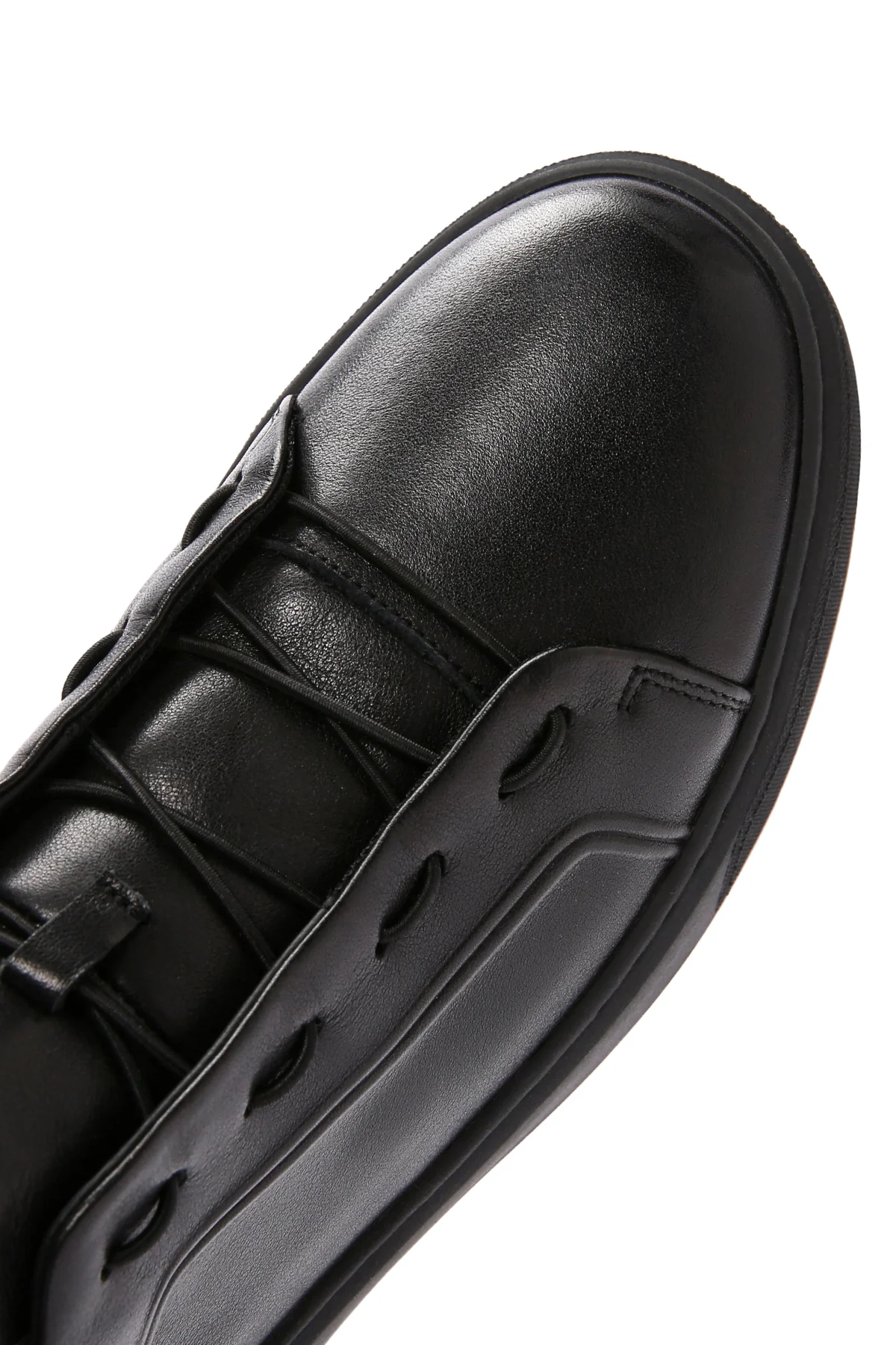 Erkek Siyah Deri Sneaker - Image 10