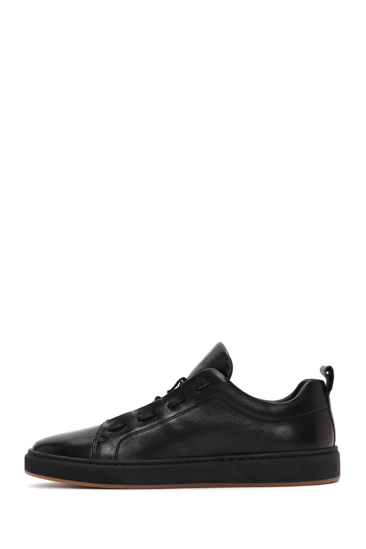 Erkek Siyah Deri Sneaker - Image 3