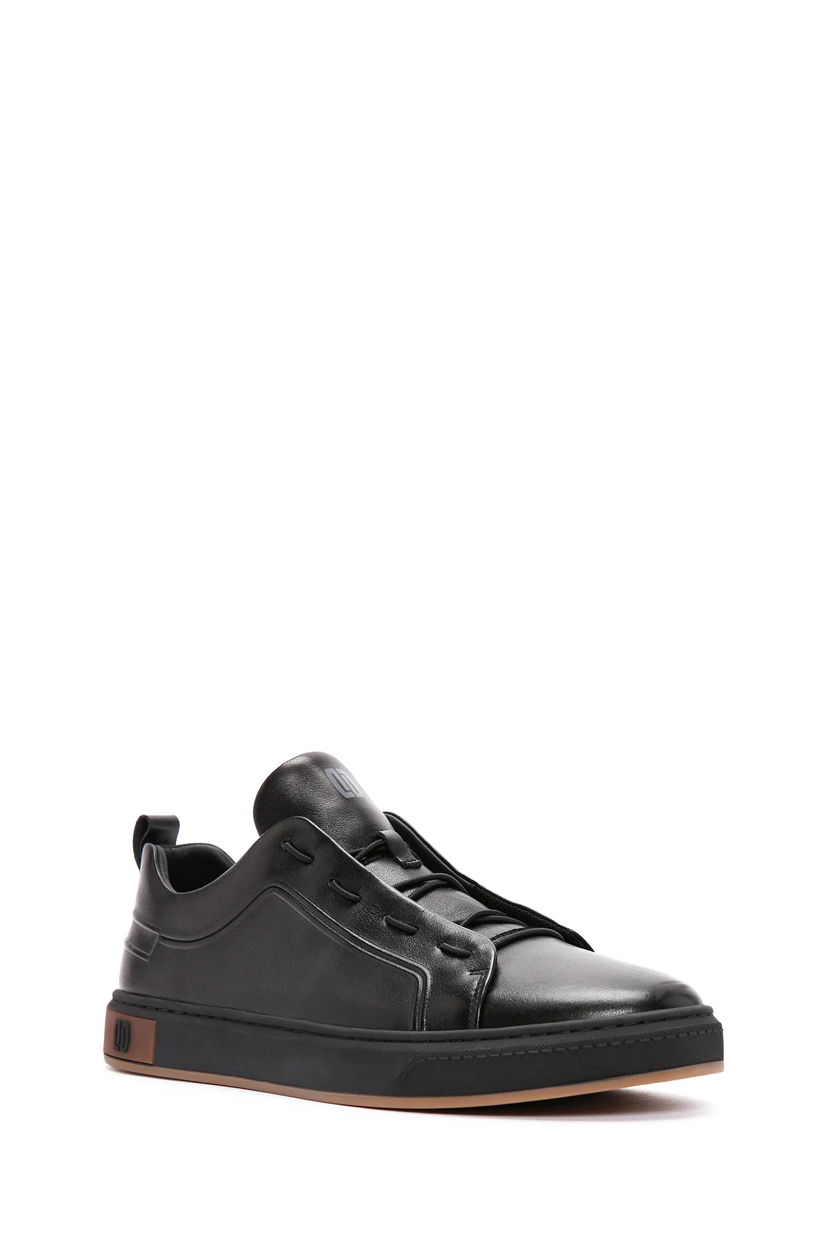 Erkek Siyah Deri Sneaker - Image 7