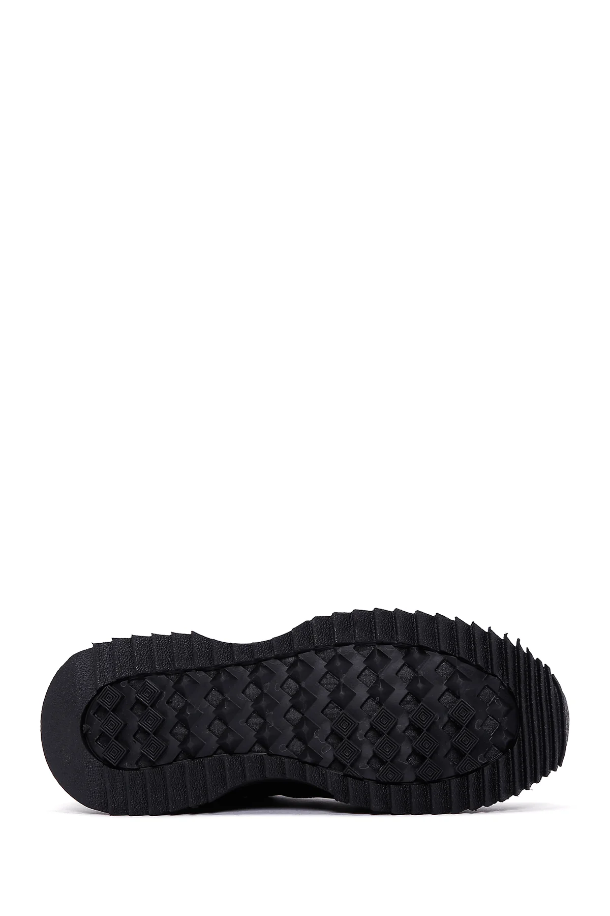 Erkek Siyah Deri Süet Detaylı Sneaker - Image 4