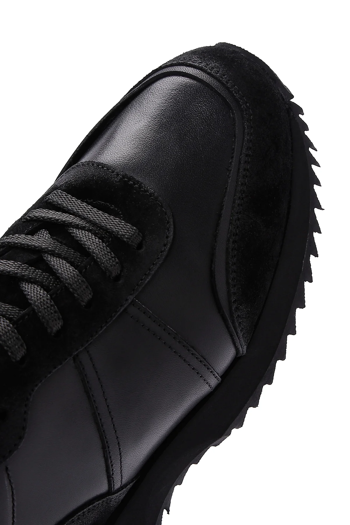 Erkek Siyah Deri Süet Detaylı Sneaker - Image 9