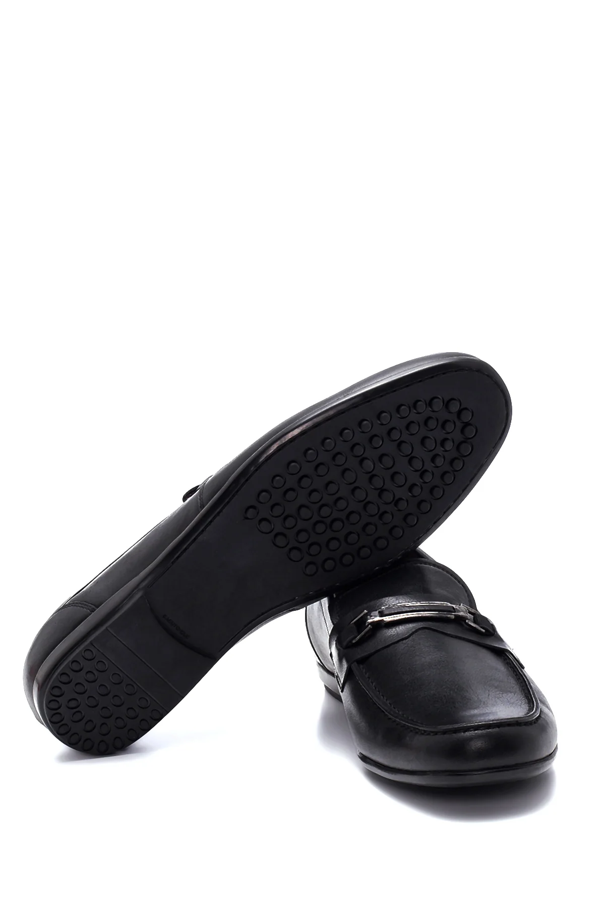 Erkek Siyah Deri Tokalı Casual Loafer - Image 4
