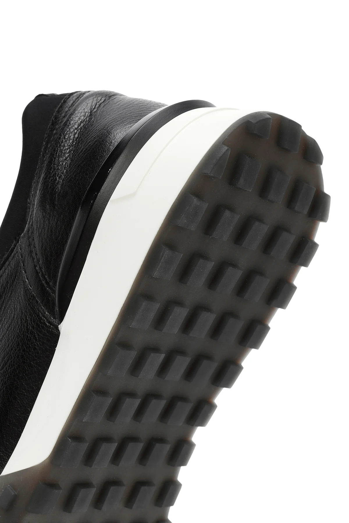 Erkek Siyah Kalın Tabanlı Bağcıklı Deri Casual Sneaker - Image 8