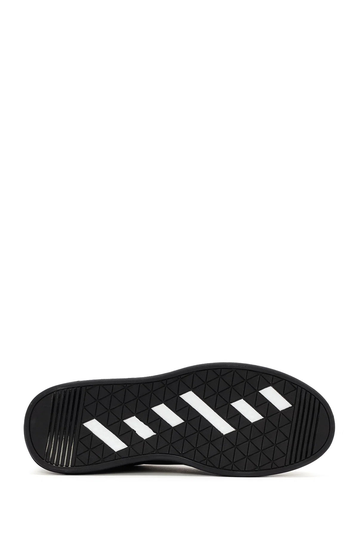 Erkek Siyah Kalın Tabanlı Bağcıklı Deri Sneaker - Image 4