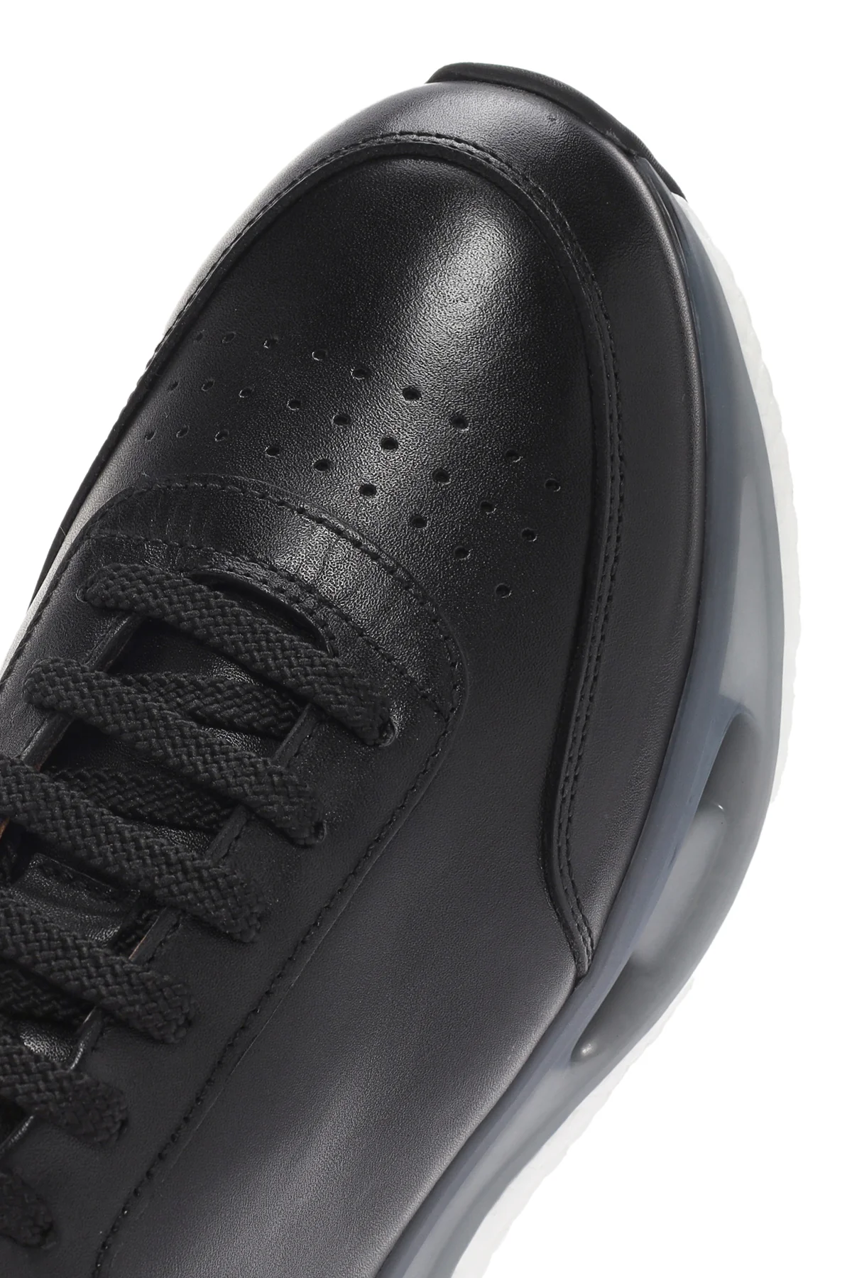 Erkek Siyah Kalın Tabanlı Bağcıklı Deri Sneaker - Image 9