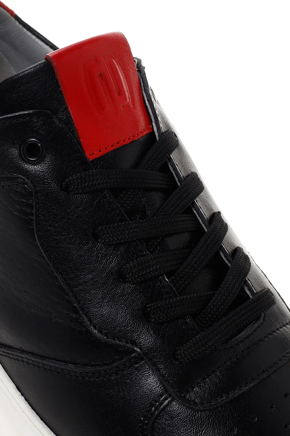 Erkek Siyah Kalın Tabanlı Bağcıklı Deri Sneaker - Image 10