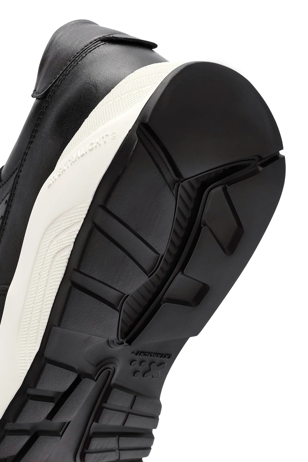 Erkek Siyah Kalın Tabanlı Bağcıklı Deri Sneaker - Image 8