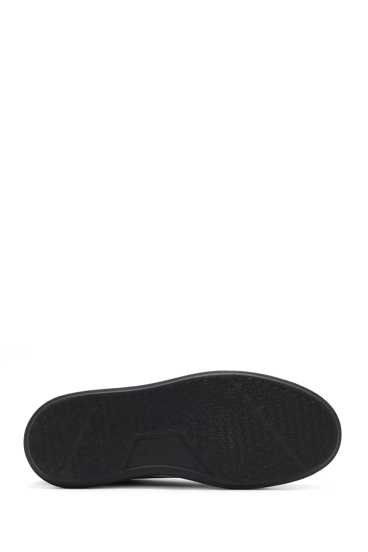 Erkek Siyah Kalın Tabanlı Bağcıklı Deri Sneaker - Image 4