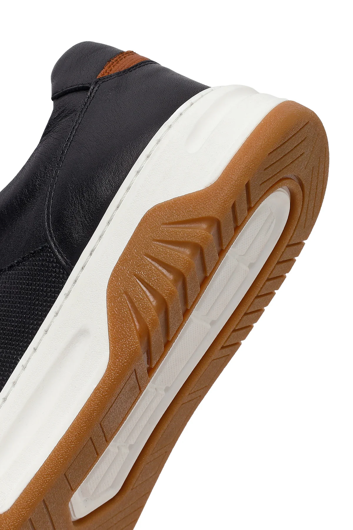 Erkek Siyah Kalın Tabanlı Bağcıklı Deri Sneaker - Image 8