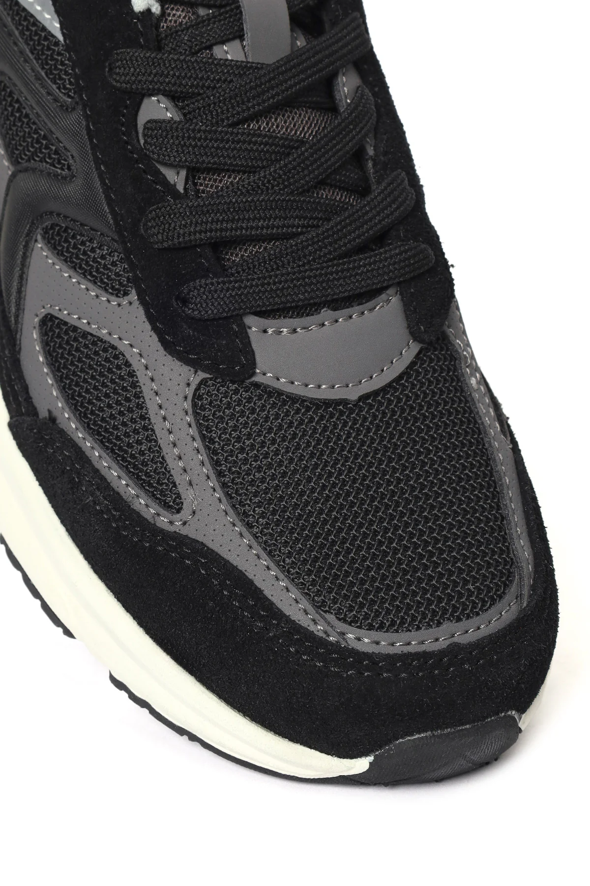 Erkek Siyah Kalın Tabanlı Bağcıklı Deri Sneaker - Image 9