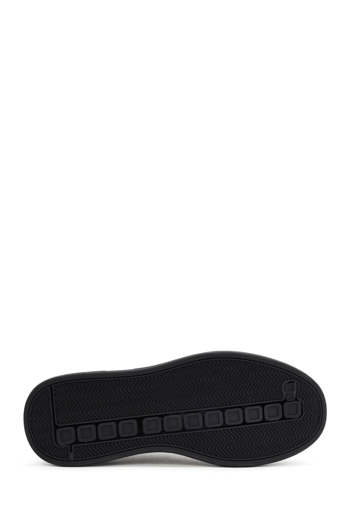 Erkek Siyah Kalın Tabanlı Bağcıklı Kumaş Sneaker - Image 4