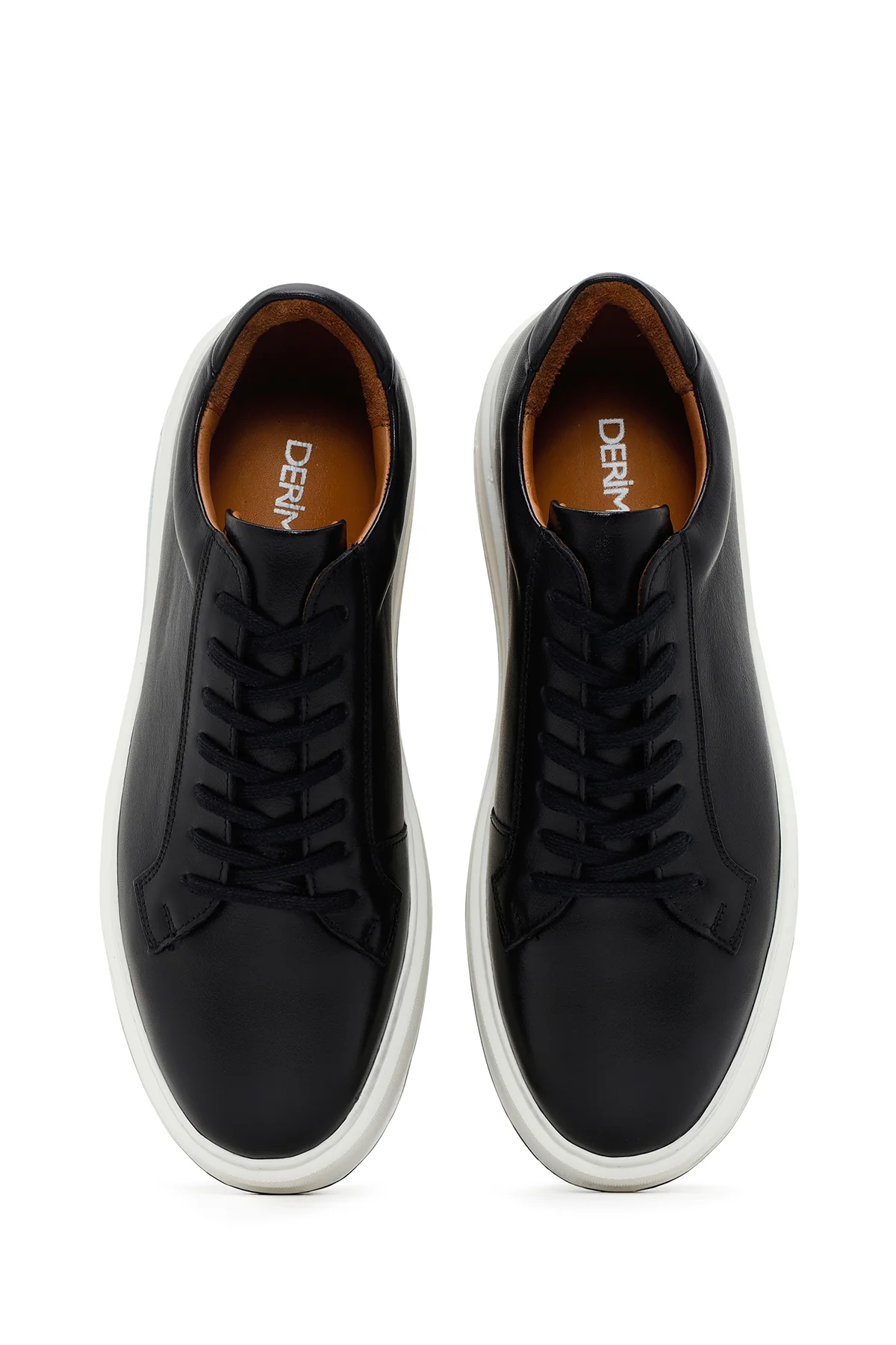 Erkek Siyah Kalın Tabanlı Bağcıklı Süet Deri Sneaker - Image 6