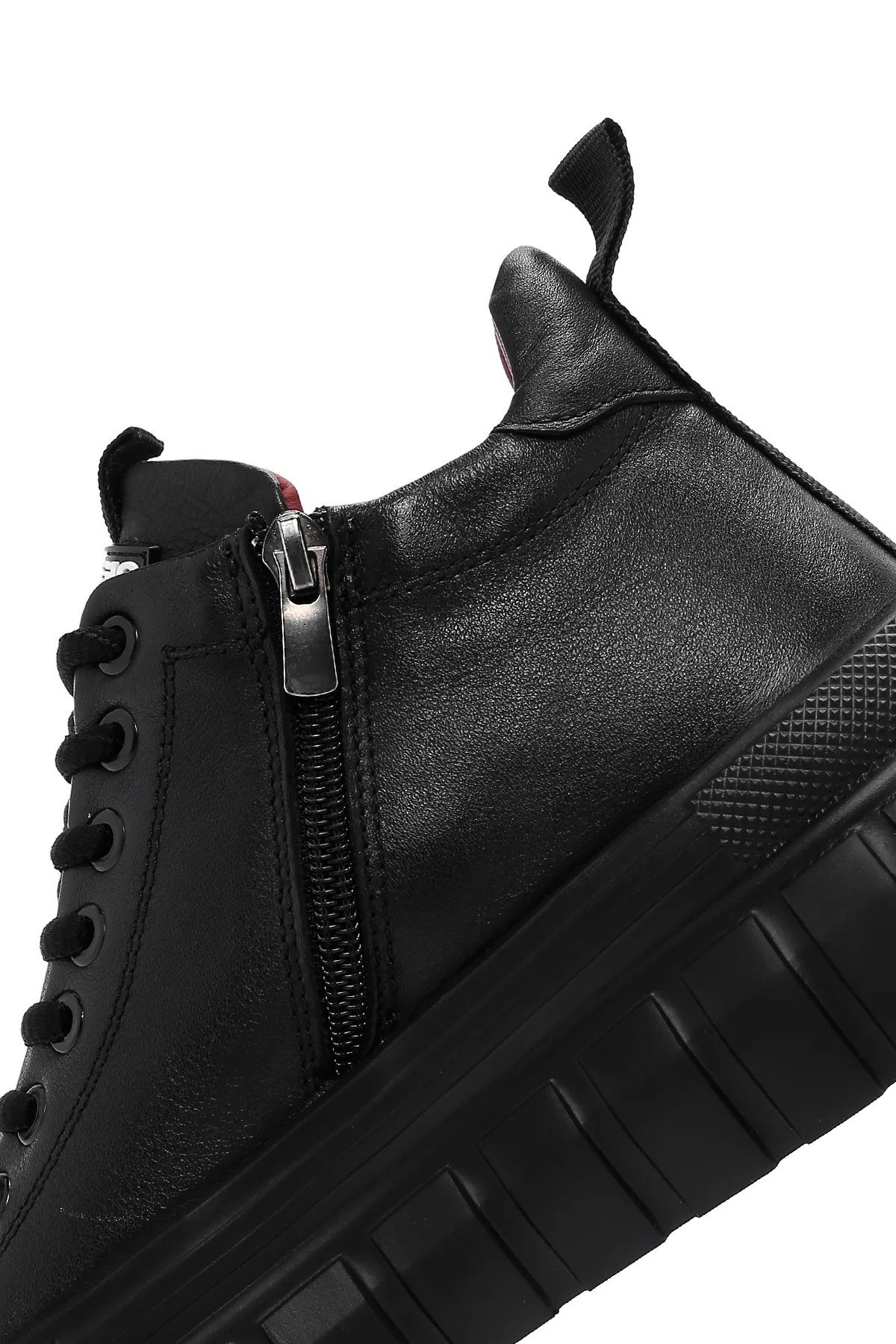 Erkek Siyah Kalın Tabanlı Deri Blekli Sneaker Bot - Image 10