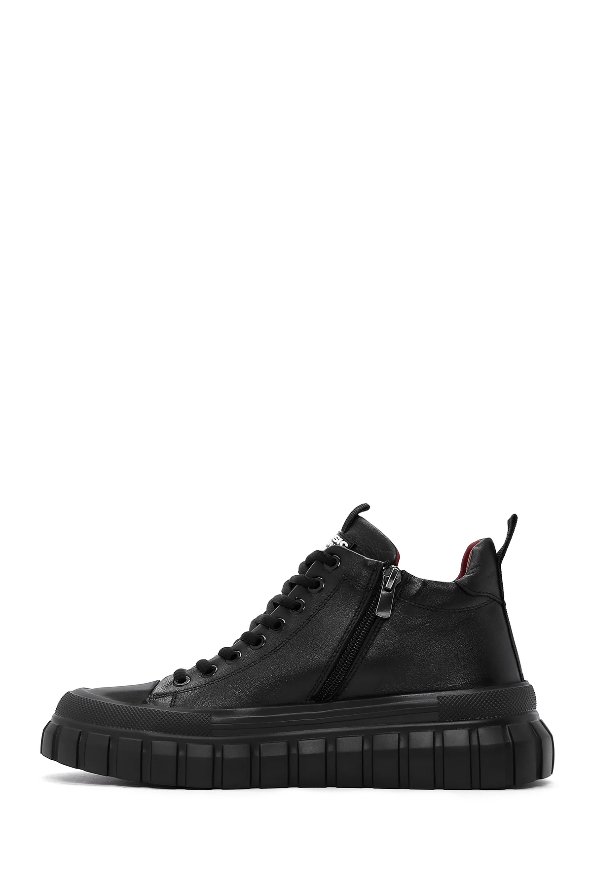 Erkek Siyah Kalın Tabanlı Deri Blekli Sneaker Bot - Image 2