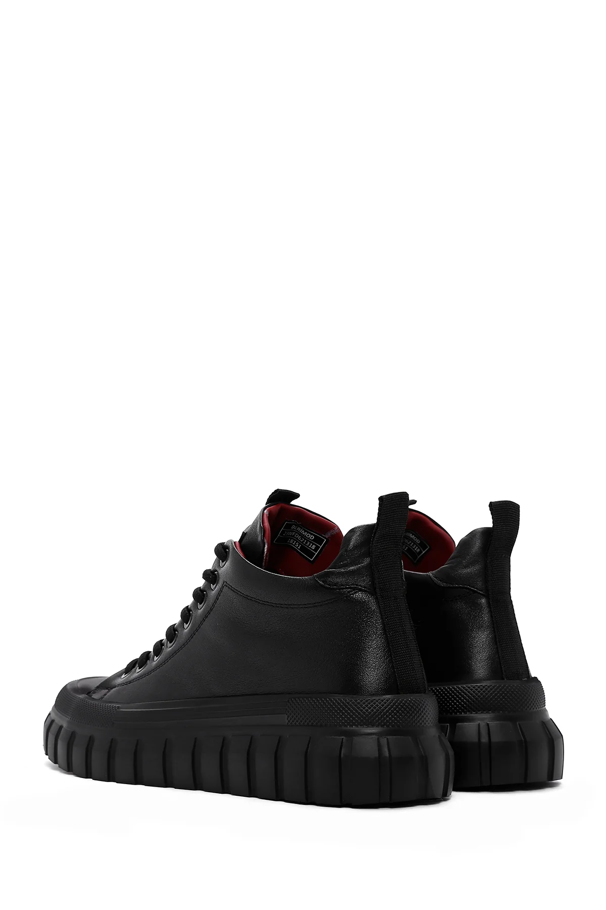 Erkek Siyah Kalın Tabanlı Deri Blekli Sneaker Bot - Image 5