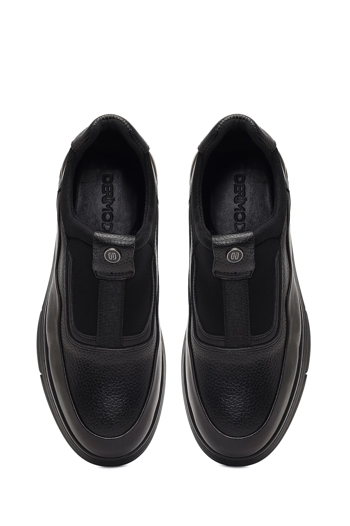 Erkek Siyah Kalın Tabanlı Deri Casual Comfort Sneaker - Image 7