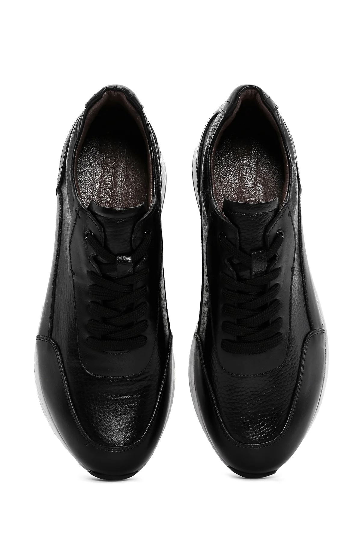 Erkek Siyah Kalın Tabanlı Deri Casual Sneaker - Image 6