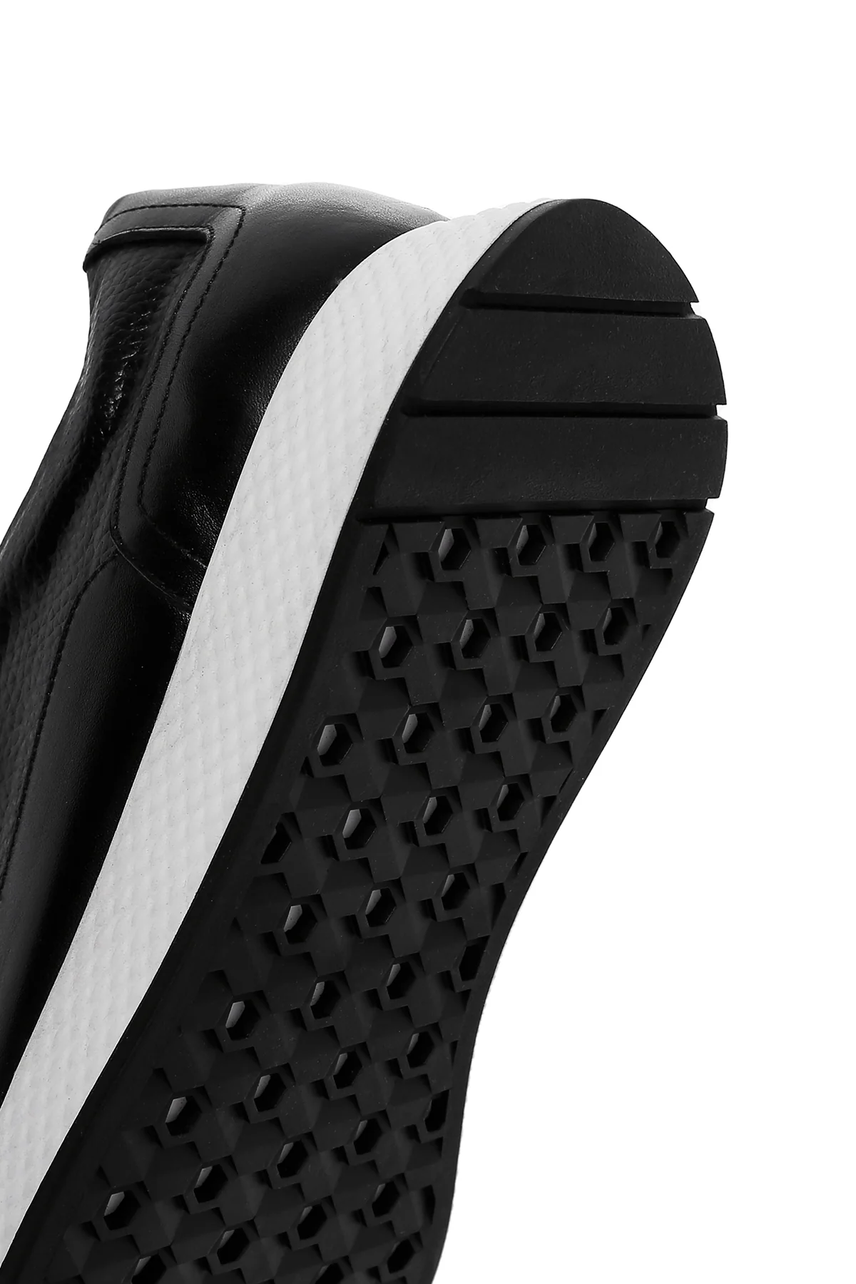 Erkek Siyah Kalın Tabanlı Deri Casual Sneaker - Image 8