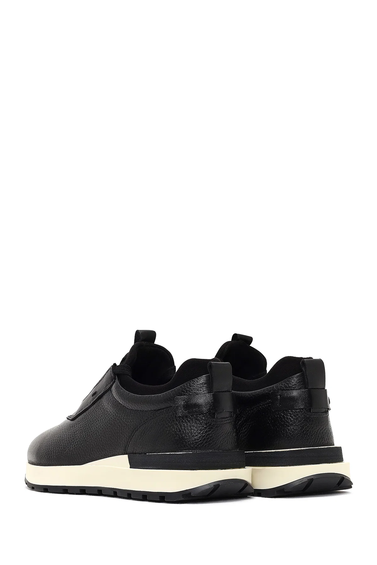 Erkek Siyah Kalın Tabanlı Deri Casual Sneaker - Image 5