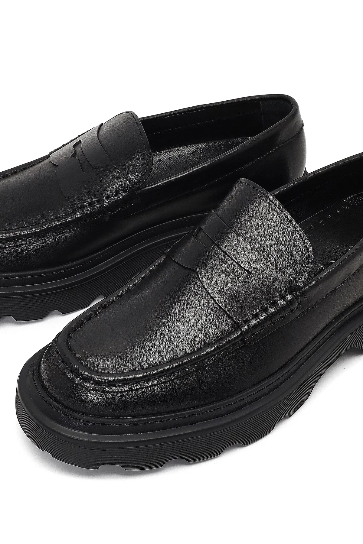 Erkek Siyah Kalın Tabanlı Deri Loafer - Image 11
