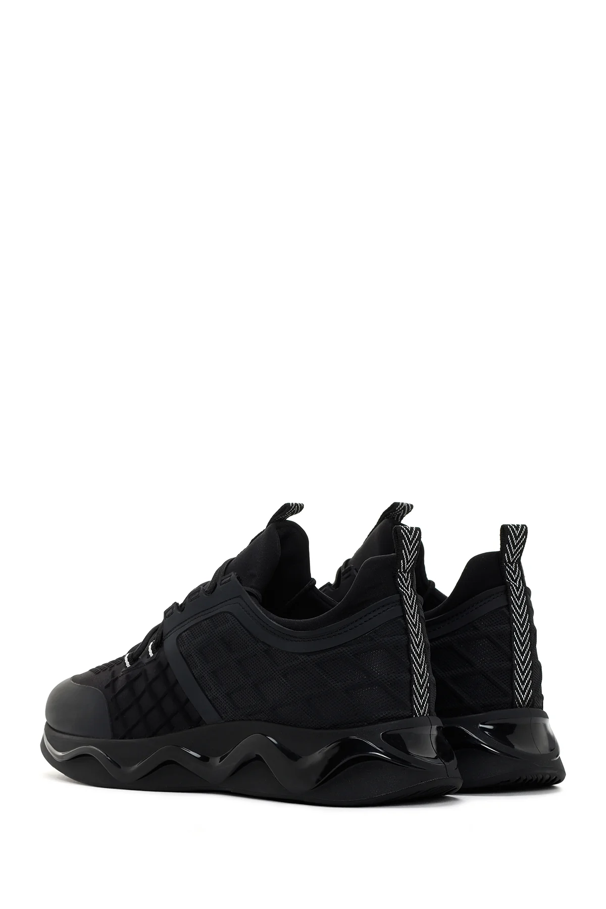 Erkek Siyah Kalın Tabanlı Deri Sneaker - Image 5