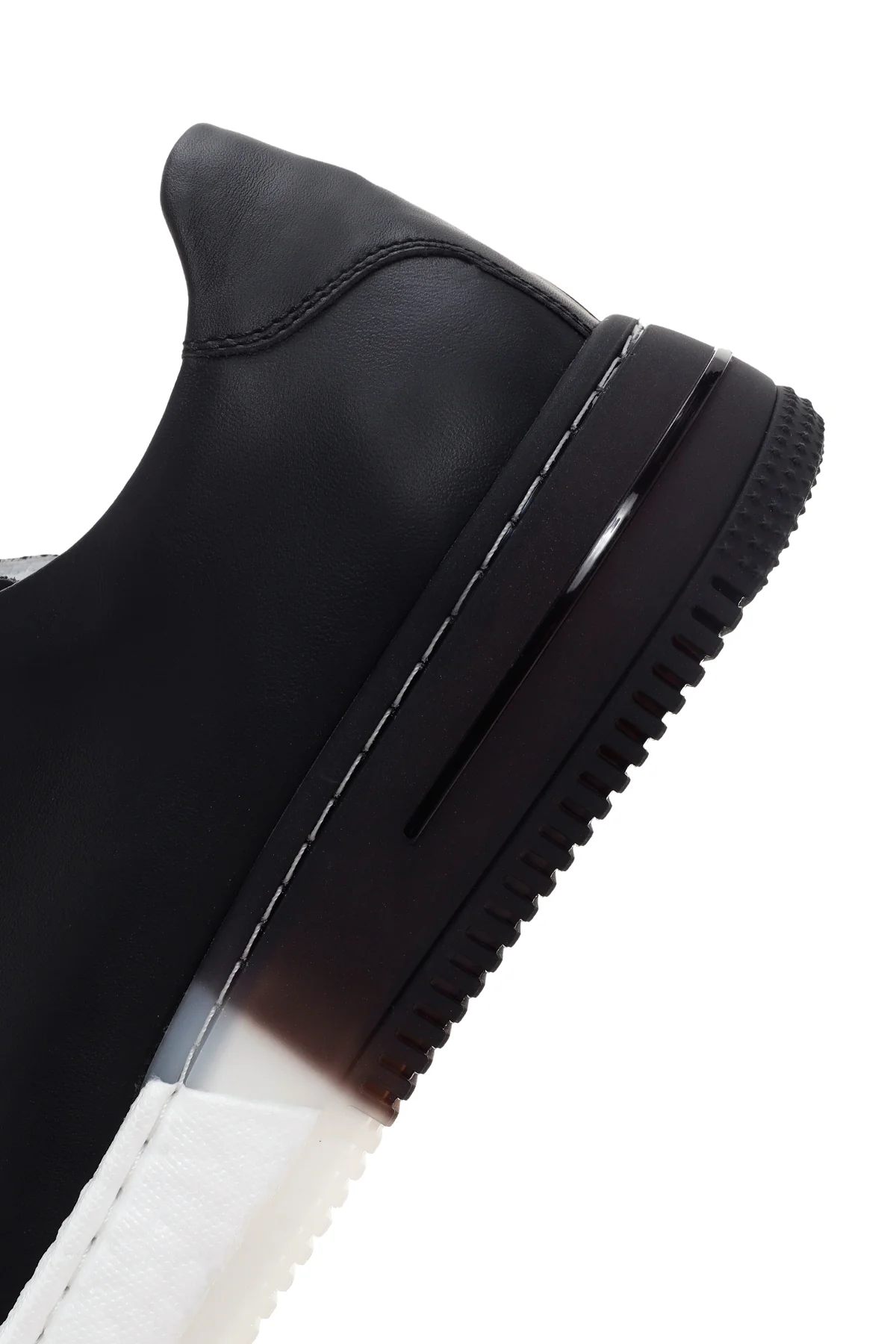 Erkek Siyah Kalın Tabanlı Deri Sneaker - Image 7