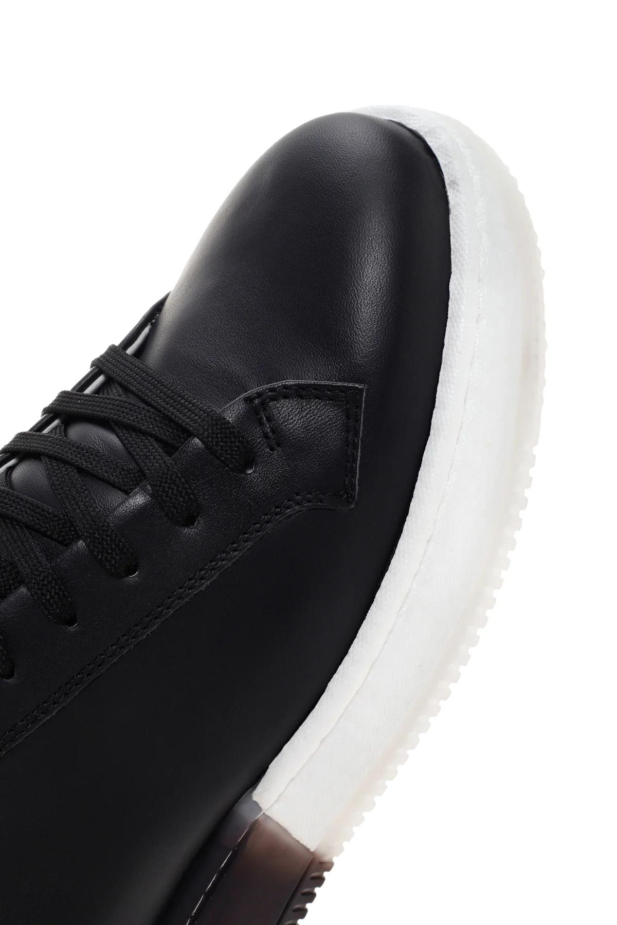 Erkek Siyah Kalın Tabanlı Deri Sneaker - Image 9