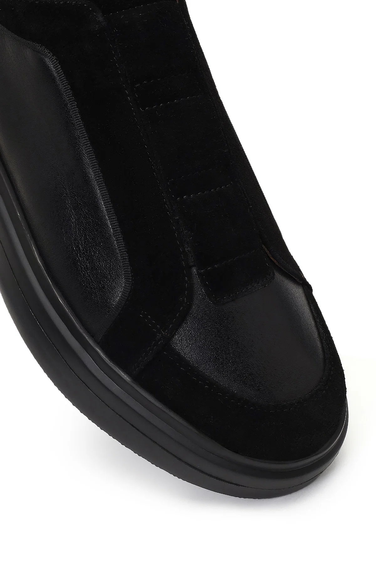 Erkek Siyah Kalın Tabanlı Deri Sneaker - Image 12