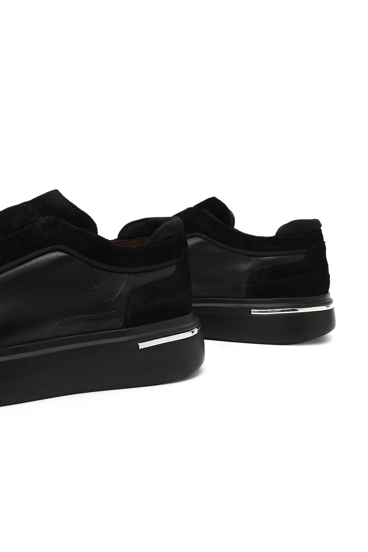 Erkek Siyah Kalın Tabanlı Deri Sneaker - Image 9