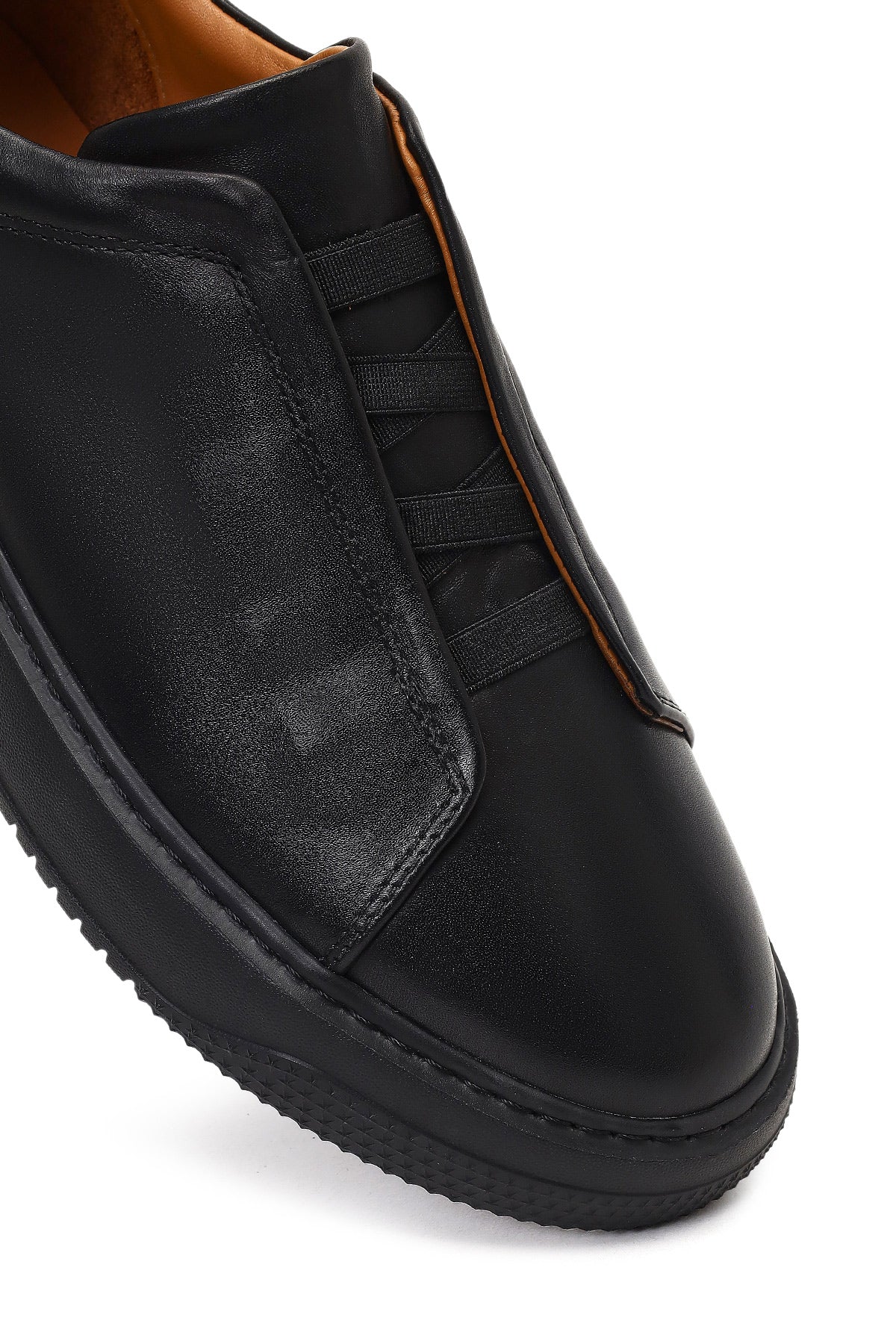 Erkek Siyah Kalın Tabanlı Deri Sneaker - Image 8