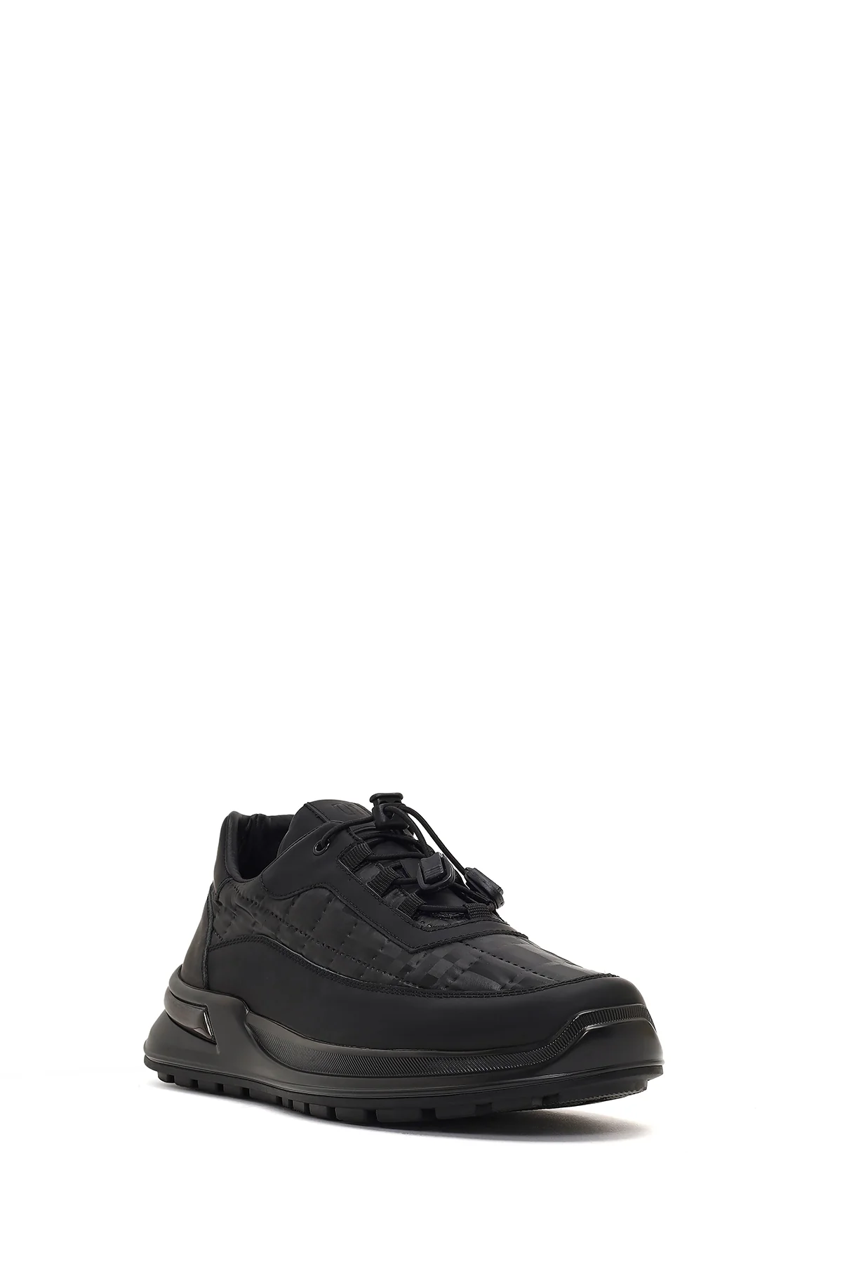 Erkek Siyah Kalın Tabanlı Deri Sneaker - Image 6