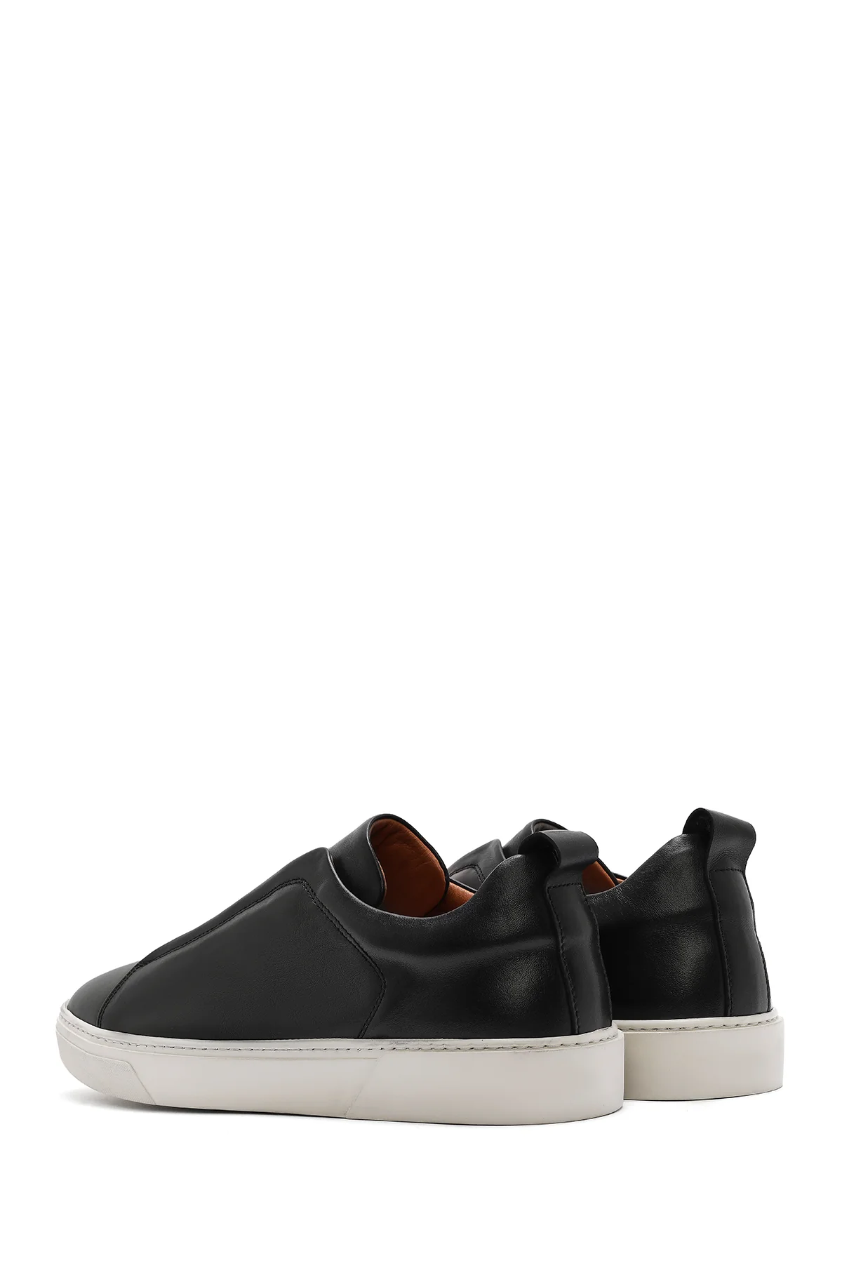 Erkek Siyah Kalın Tabanlı Deri Sneaker - Image 6