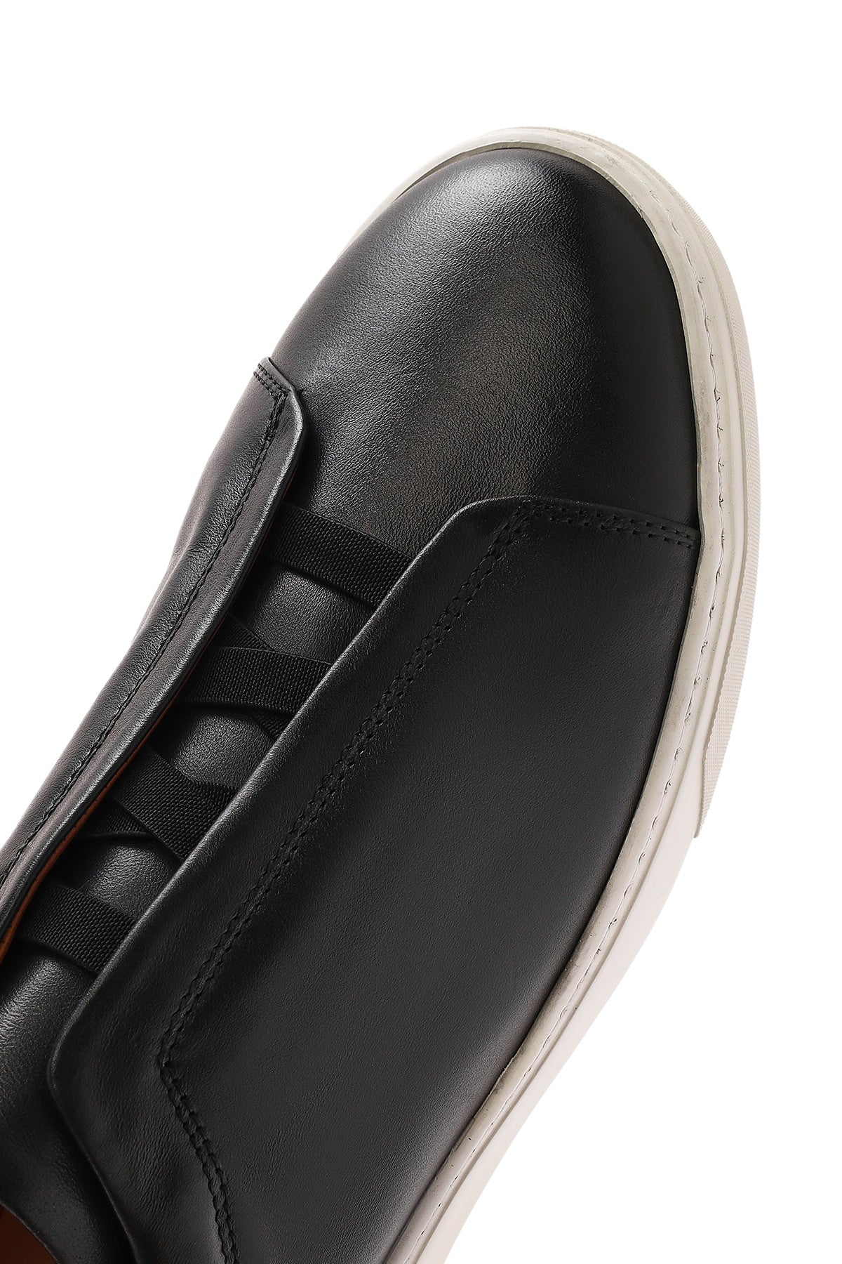 Erkek Siyah Kalın Tabanlı Deri Sneaker - Image 8