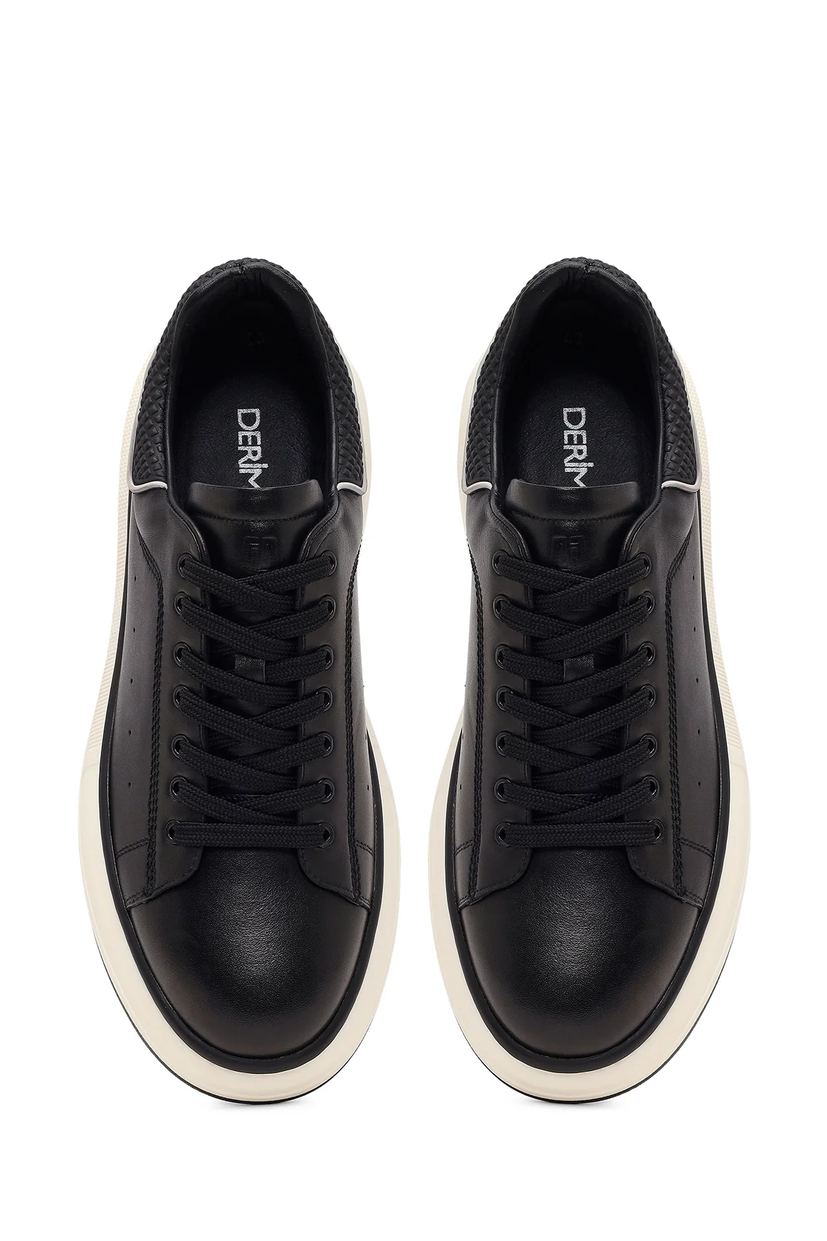 Erkek Siyah Kalın Tabanlı Deri Sneaker - Image 4