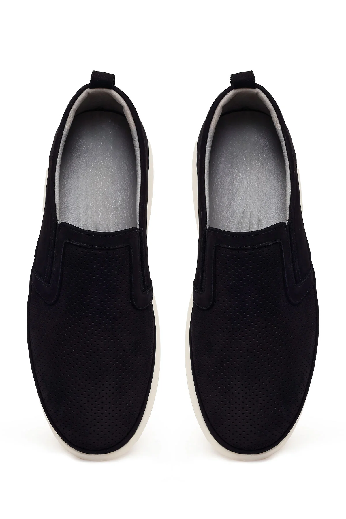 Erkek Siyah Kalın Tabanlı Nubuk Deri Konfor Loafer - Image 4