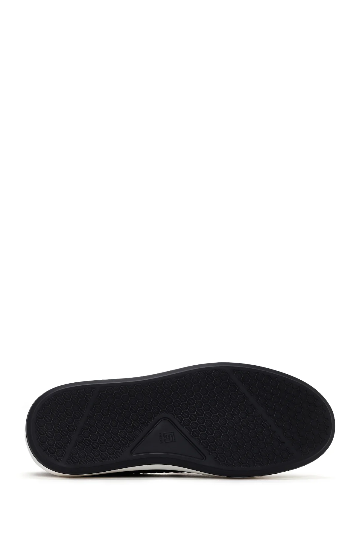 Erkek Siyah Kalın Tabanlı Örgü Deri Casual Loafer - Image 4