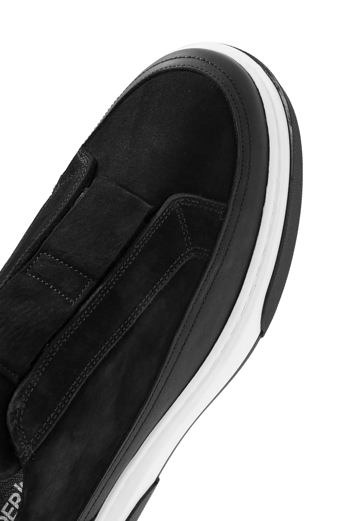 Erkek Siyah Kalın Tabanlı Süet Deri Sneaker - Image 9