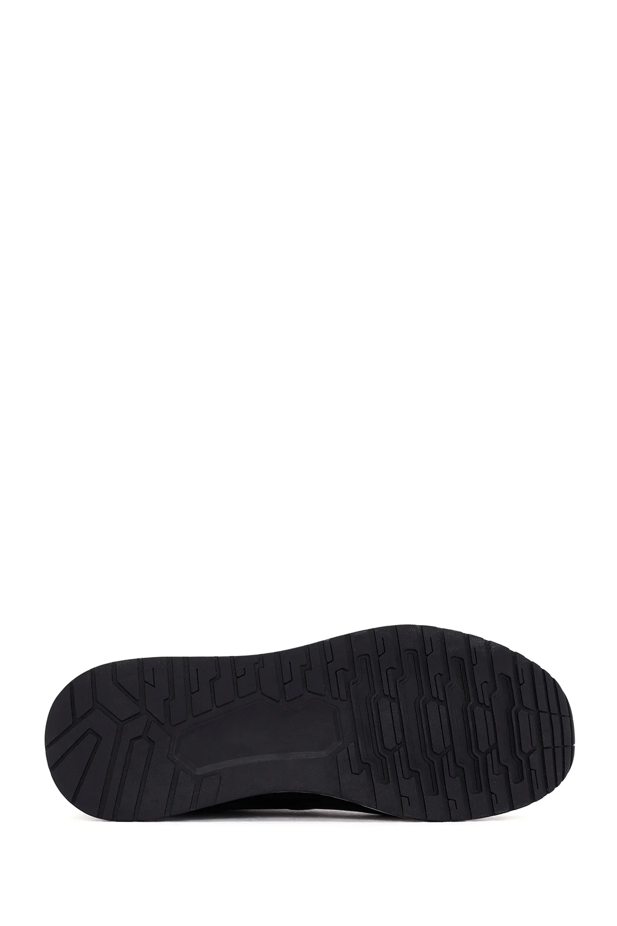 Erkek Siyah Kroko Desenli Bağcıklı Kalın Tabanlı Deri Sneaker - Image 4