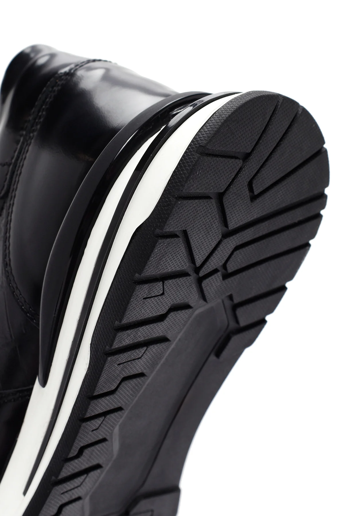 Erkek Siyah Kroko Desenli Bağcıklı Kalın Tabanlı Deri Sneaker - Image 9