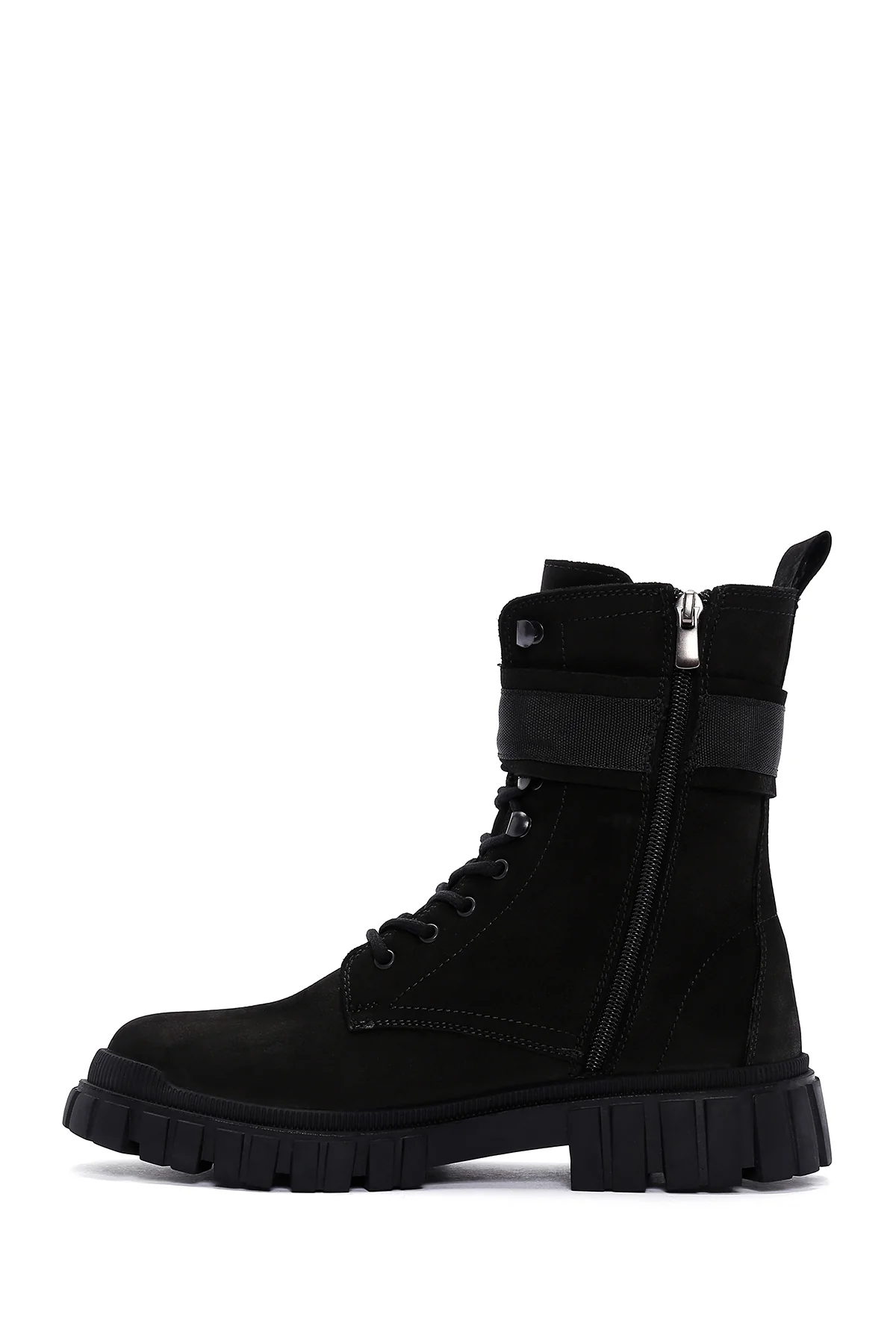 Erkek Siyah Nubuk Deri Casual Postal Bot - Image 2